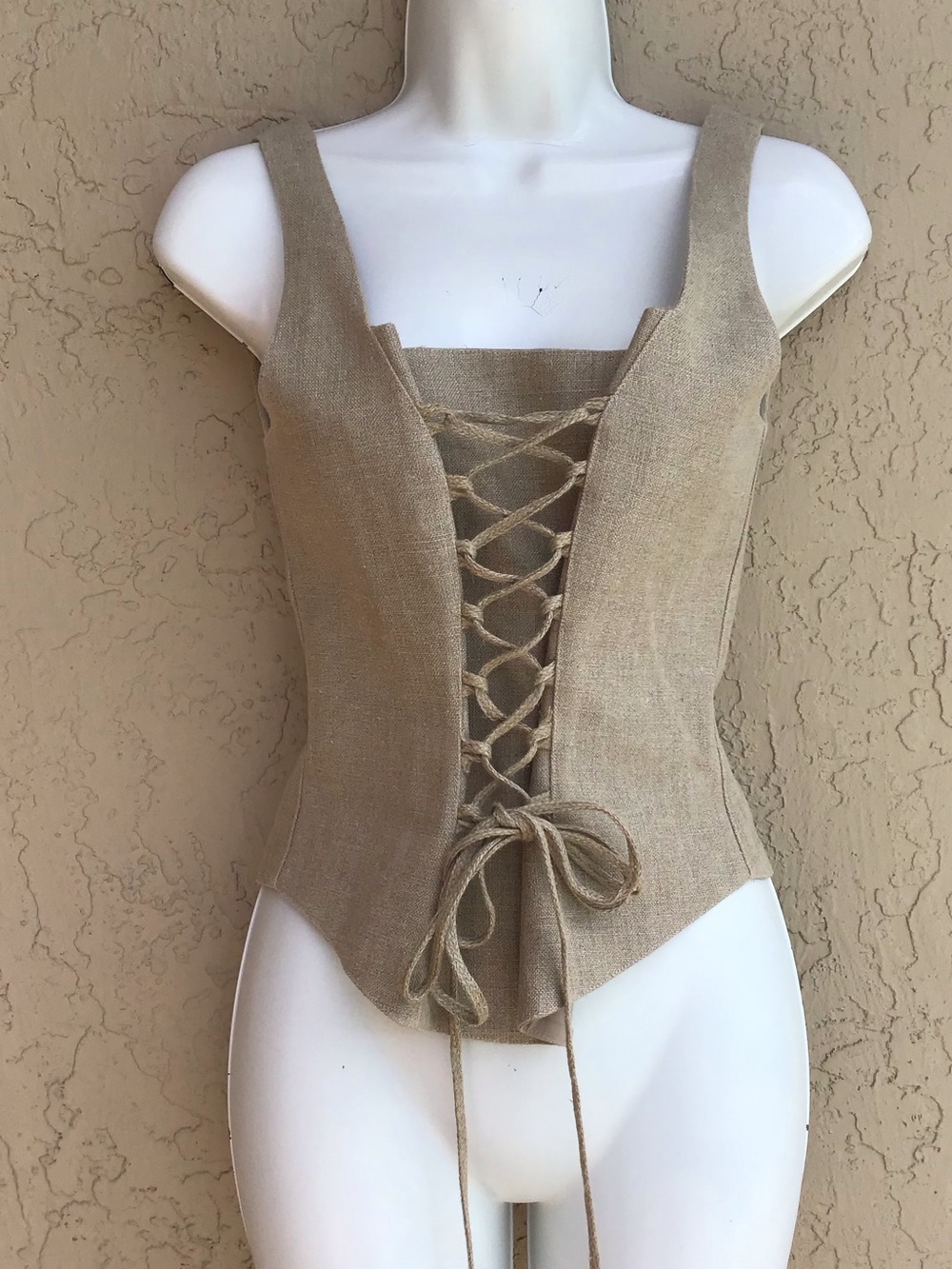 Anne Fontaine Paris Flax Linen Lace Up Corset